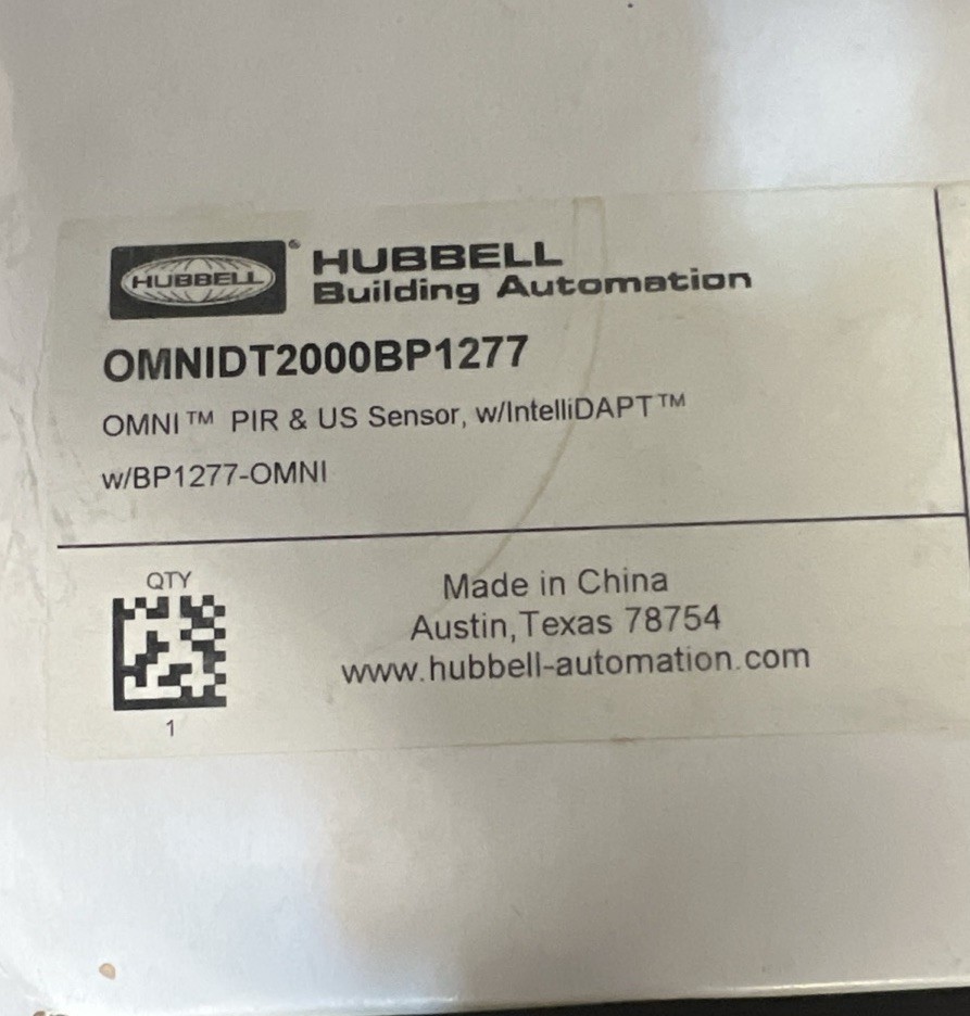 NEW Hubbell OMNIDT2000BP1277 PIR & Ultrasonic Line Voltage Sensor w/ IntelliDAPT