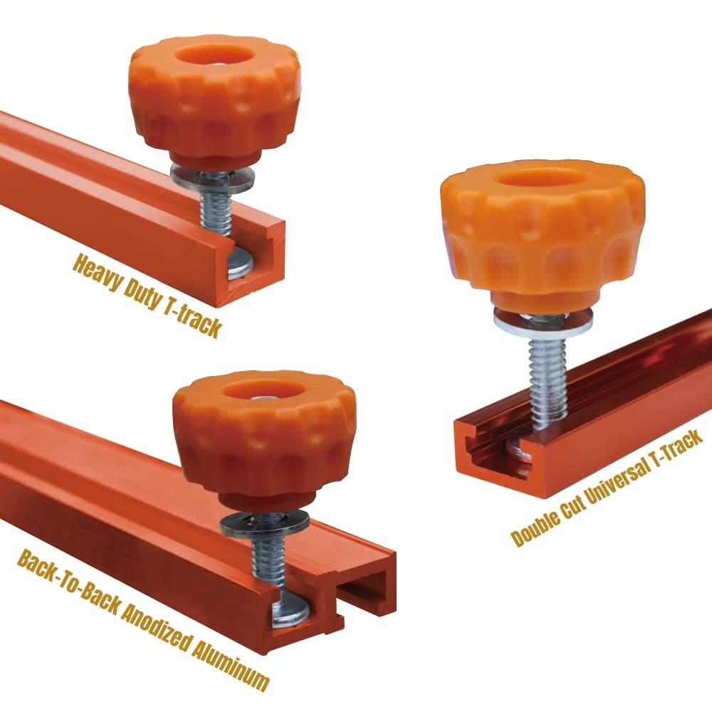 O'SKOOL T-Track Knob Kit with Threaded Through 1/4-20 Knobs, T-Bolts and...