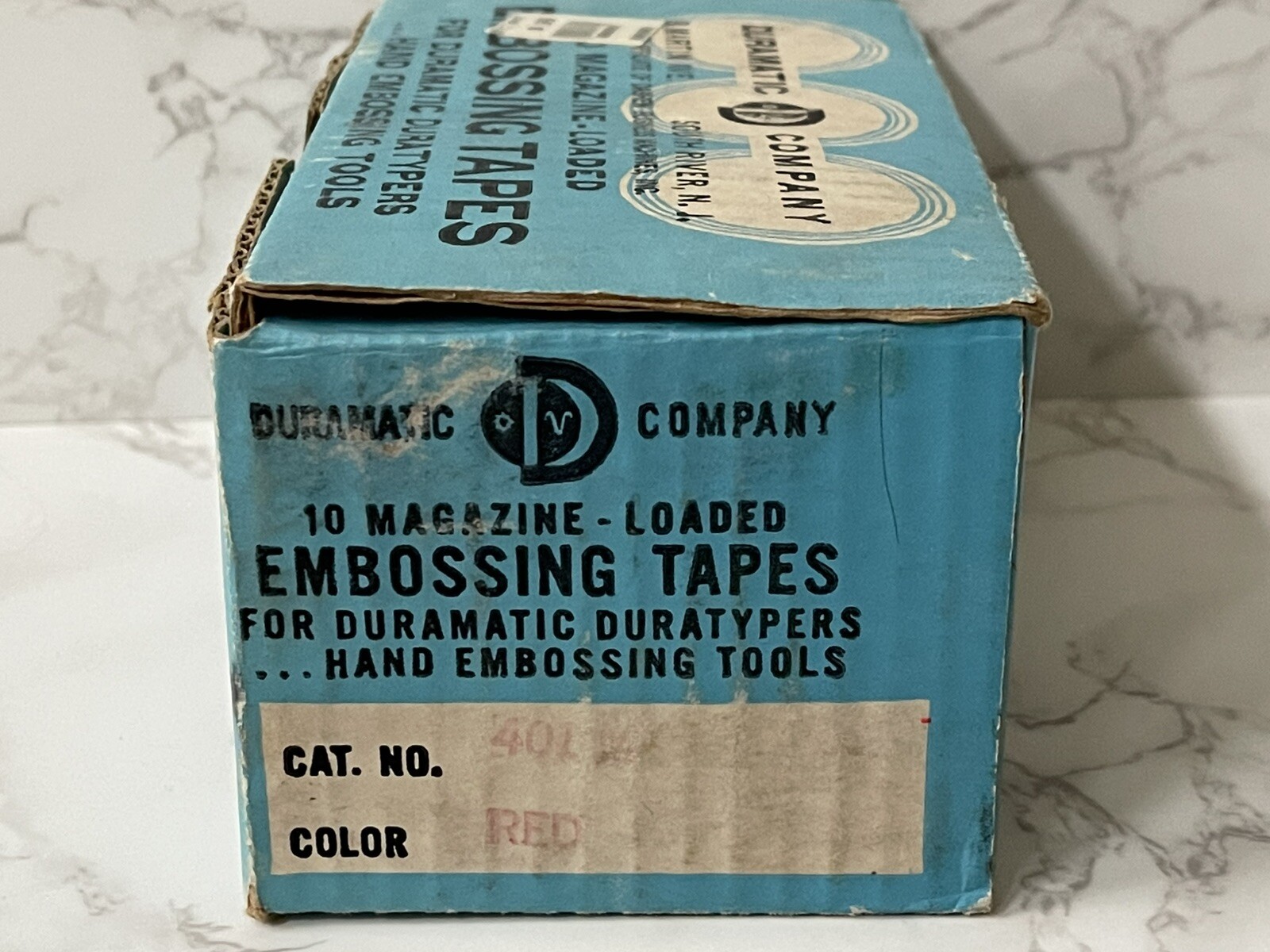 VTG Box of 8 Duramatic Embossing Tapes Red 401 M