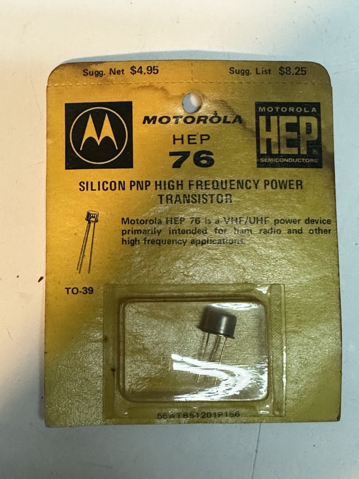 NOS Motorola HEP 76 Silicon PNP High Freq Power Transistor (26)