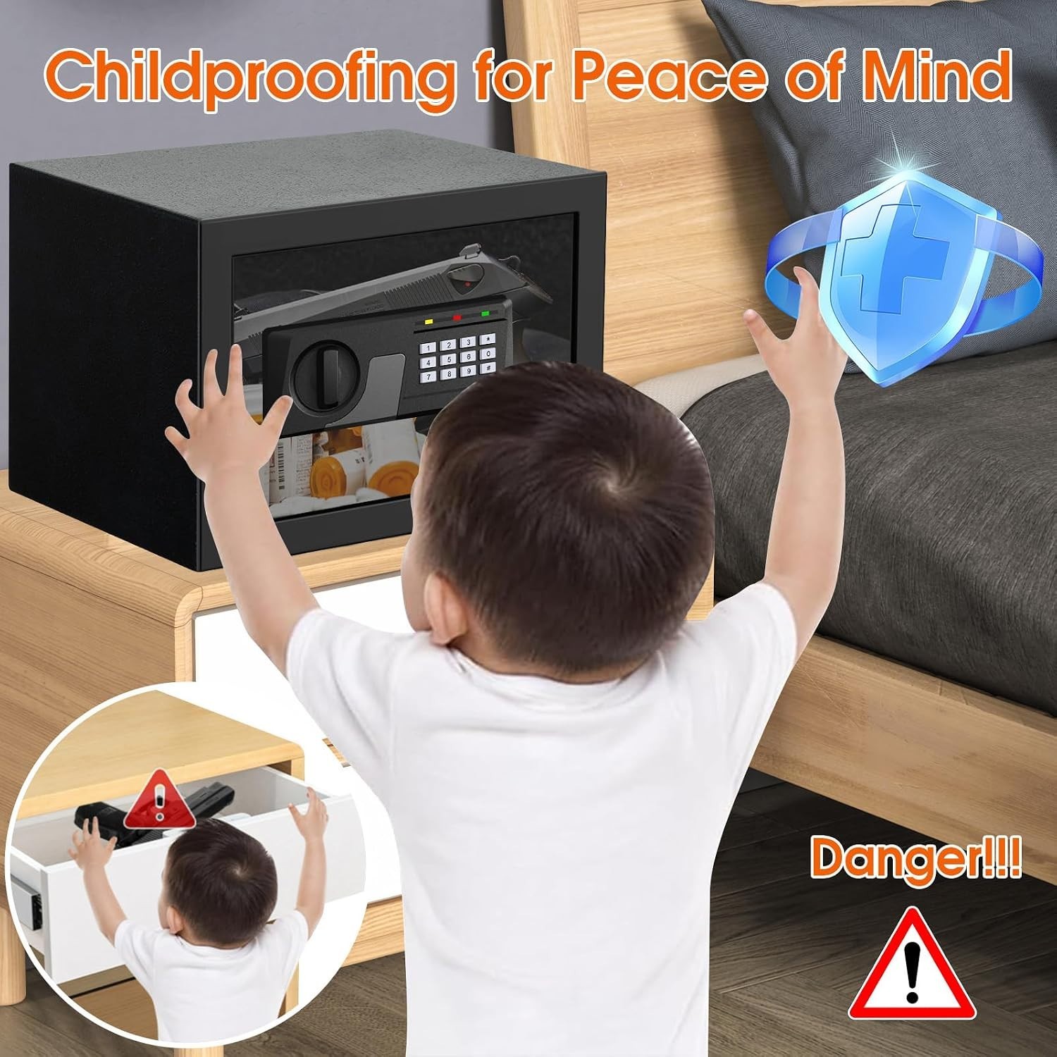 1.3 Cuft Small Fireproof Safe for Home, Personal Security Fire Safe Box with ...
