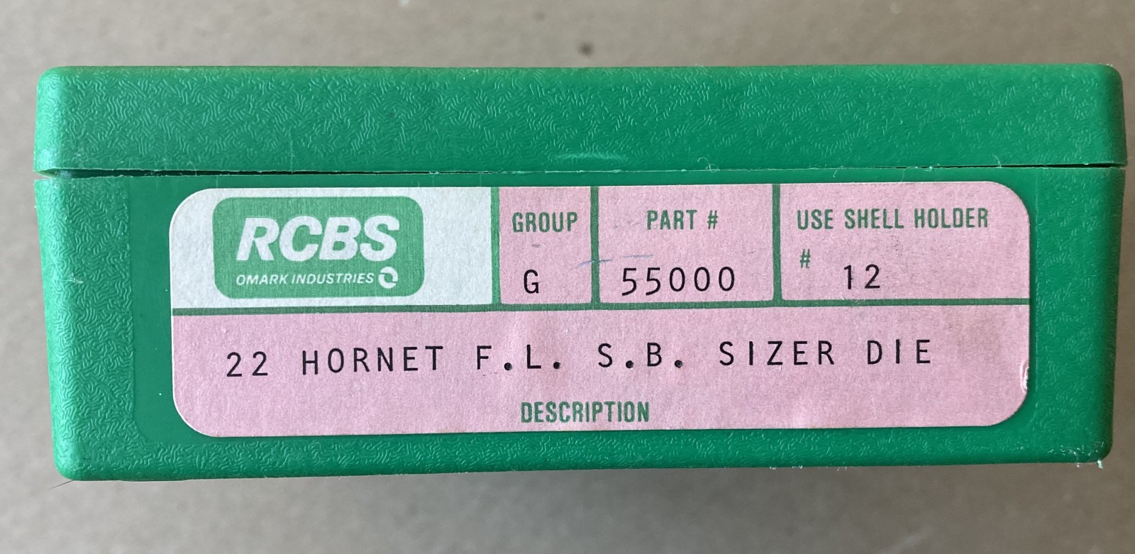 RCBS 22 Hornet FL SB Sizer Reloading Die 55000 Full Length