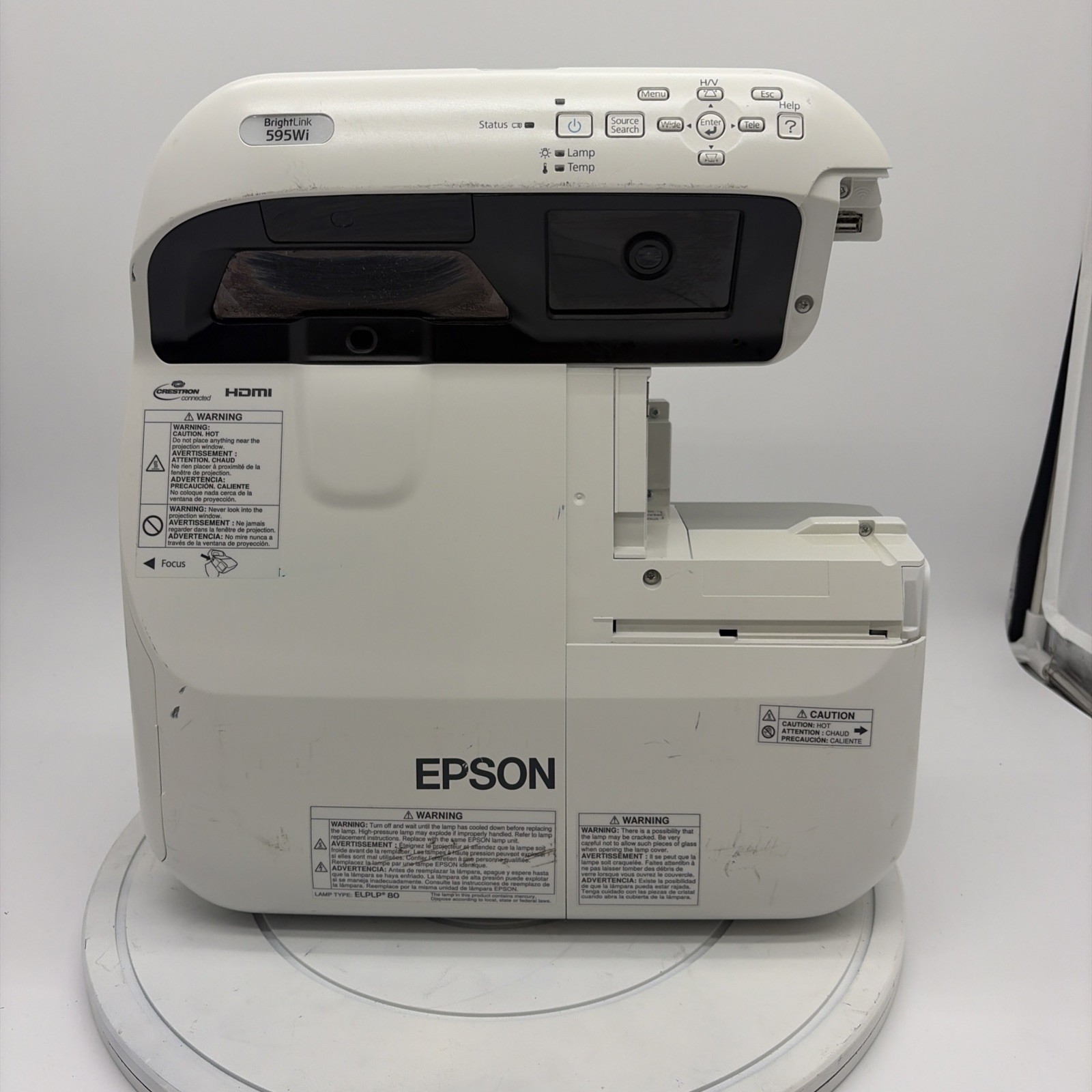 Used & Tested Epson BrightLink 595Wi H599A WXGA LCD Projector 3244 Lamp Hours