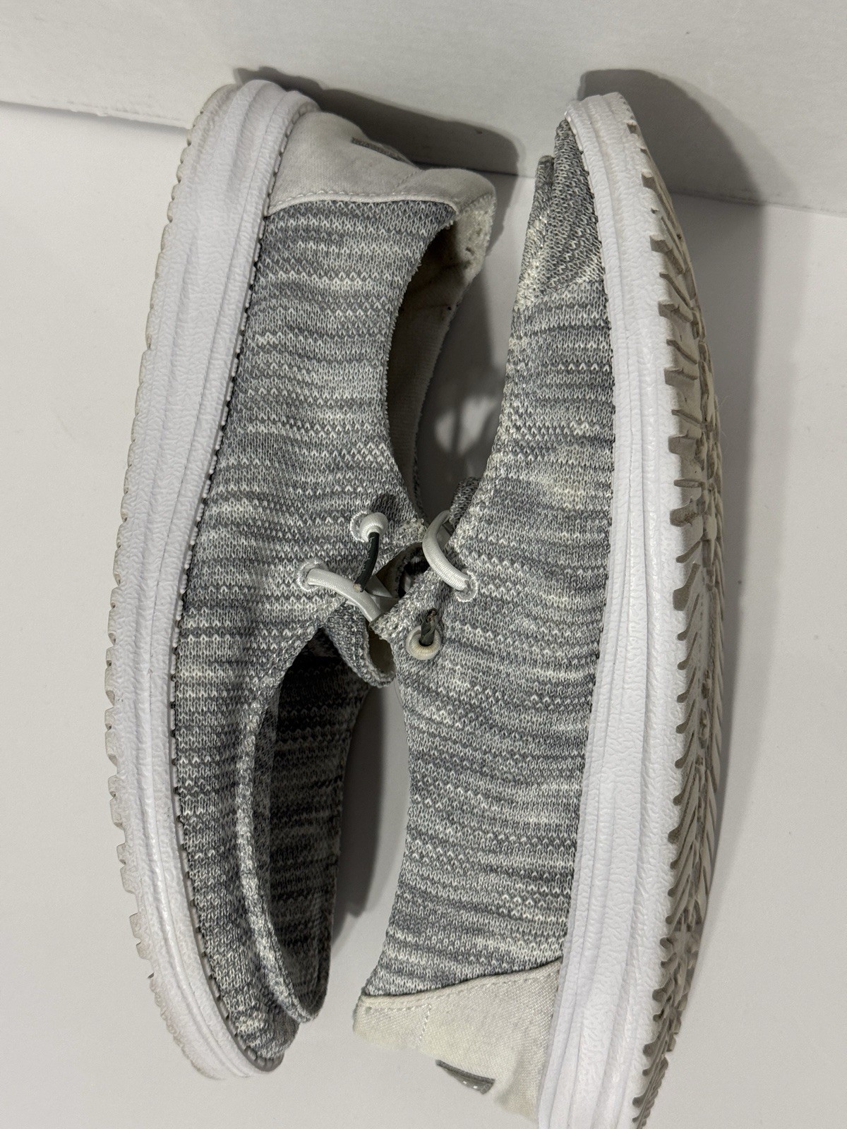 Hey Dude Wendy Sox Glacier Grey Womens Size 9 Slip On Casual Shoes Lightweight