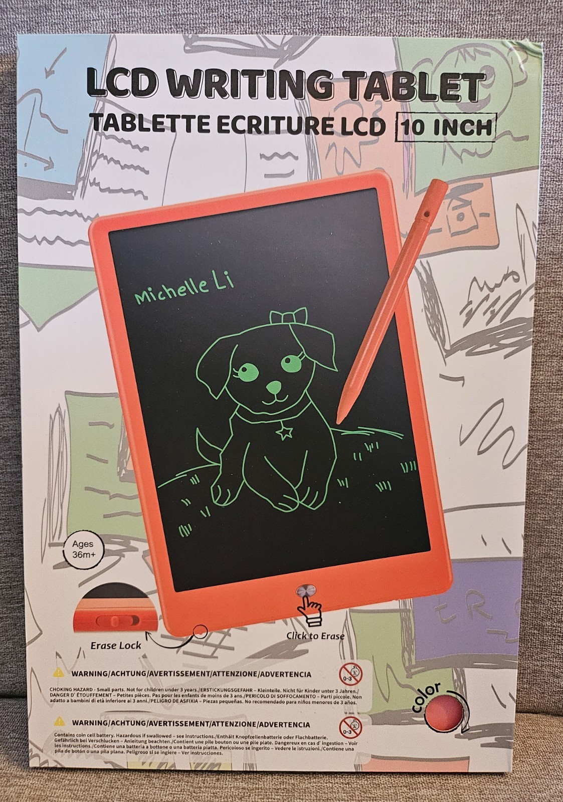 LCD writing tablet 10 inch pink