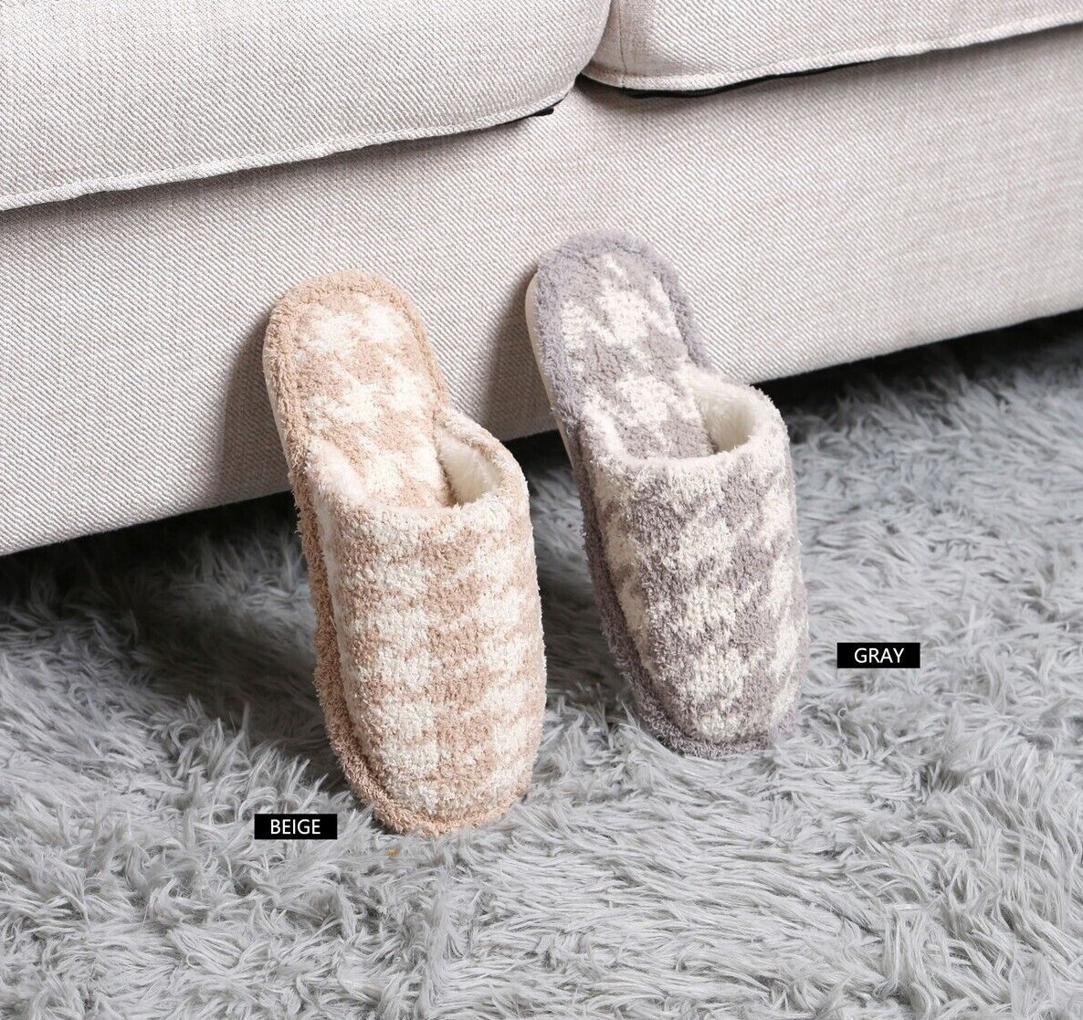 ComfyLuxe Houndstooth Pattern Slippers
