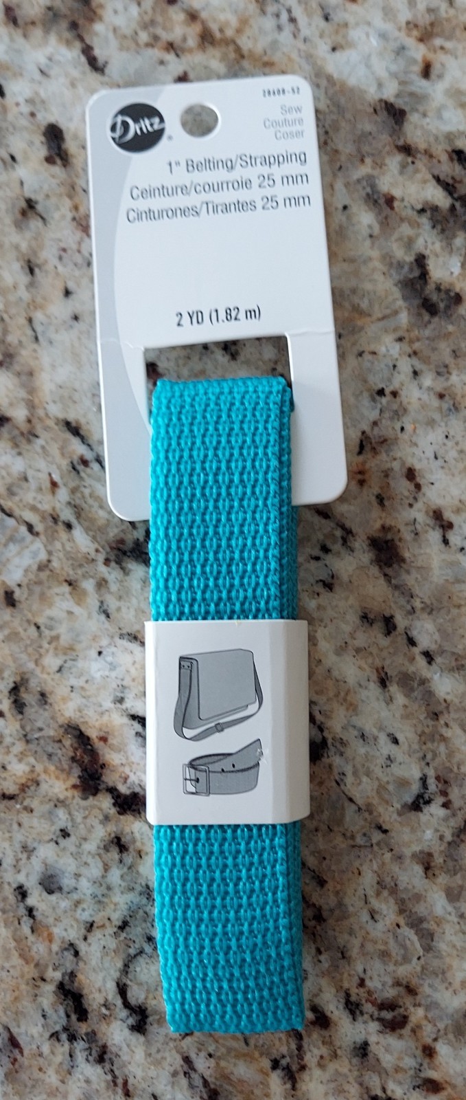 1" Belting/Strapping 2 yards-Aqua Blue