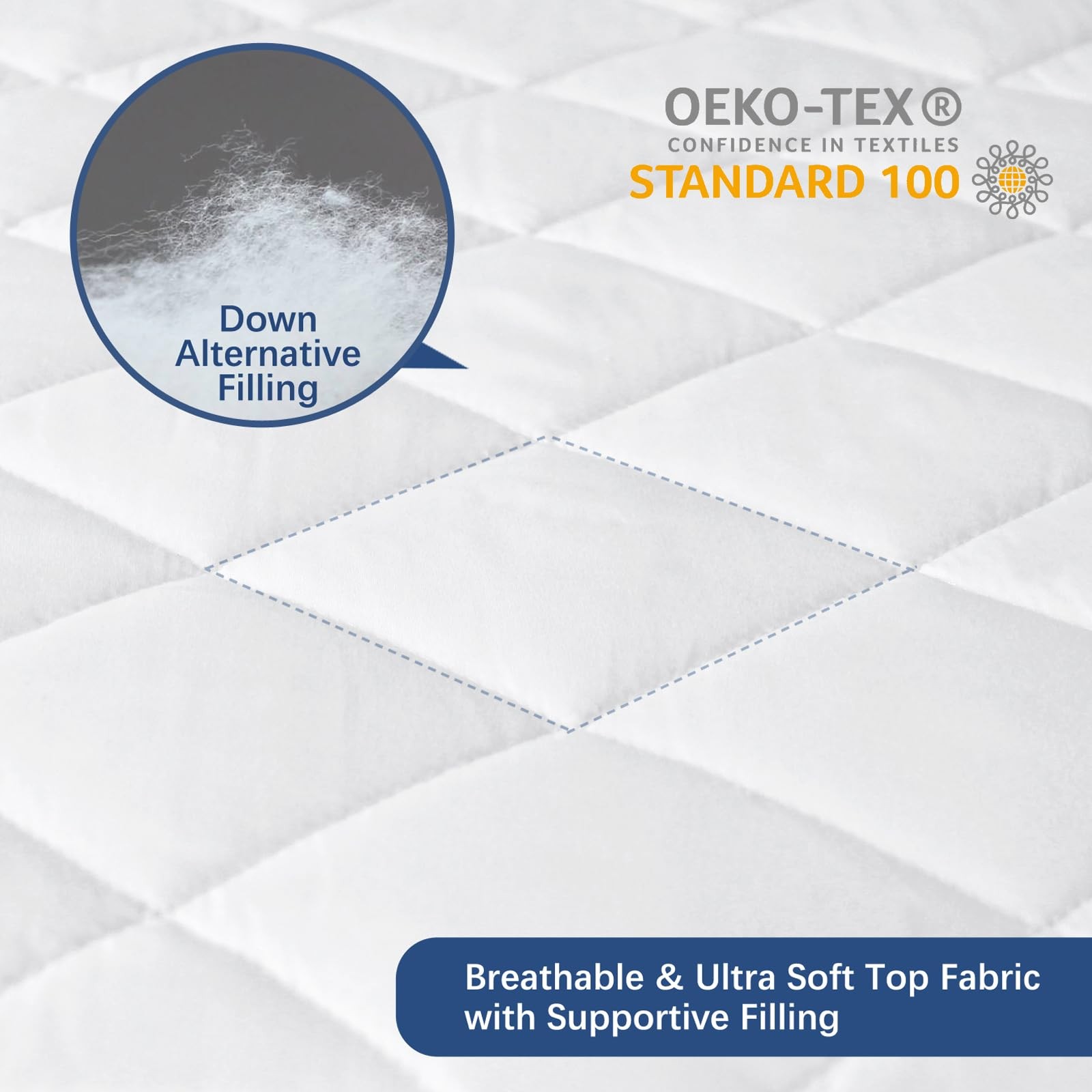 Twin XL Mattress Protector Pad 2 Pack Quilted Waterproof, XL, White