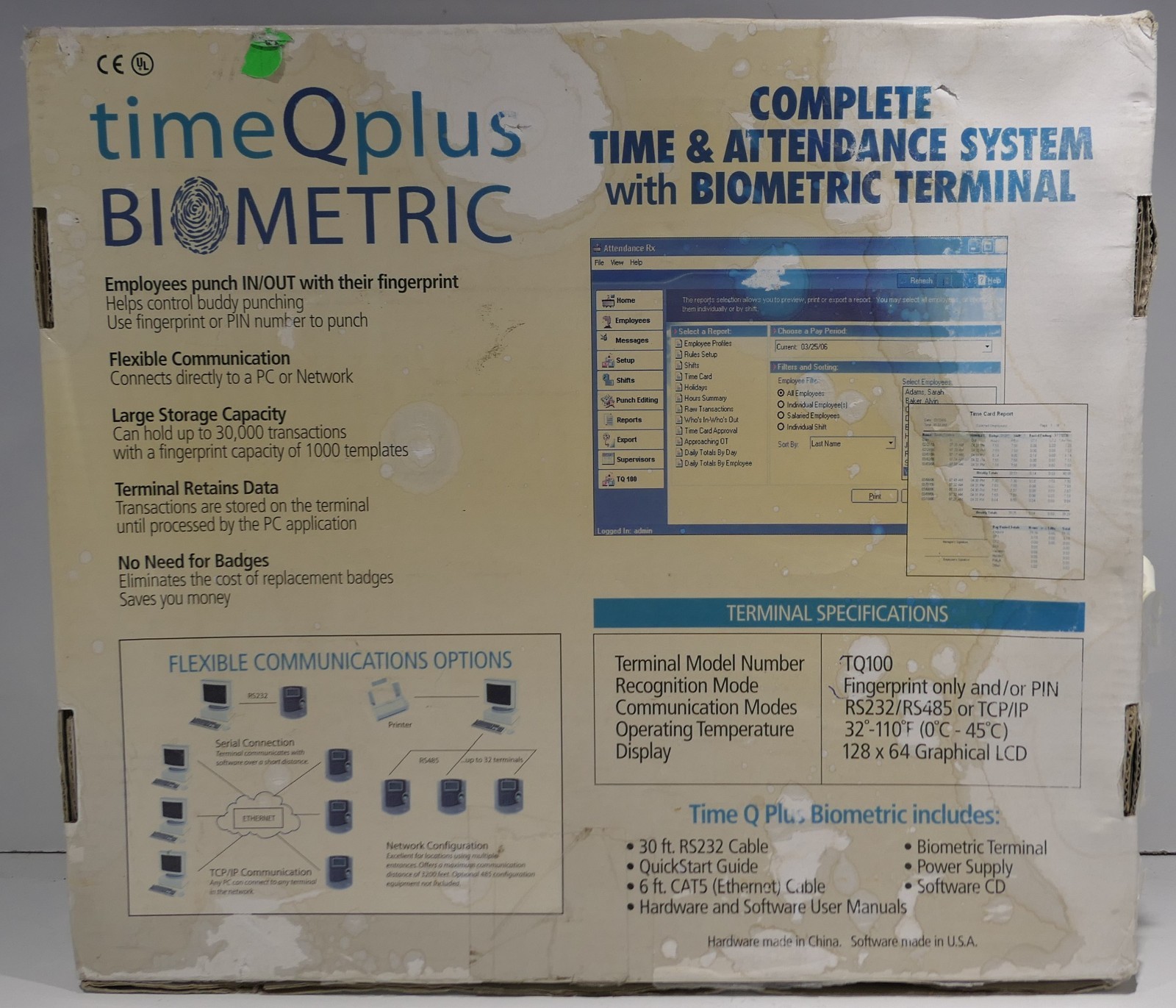 Acroprint timeQplus BIOMETRIC Complete Time & Attendance System (Model: TQ100)