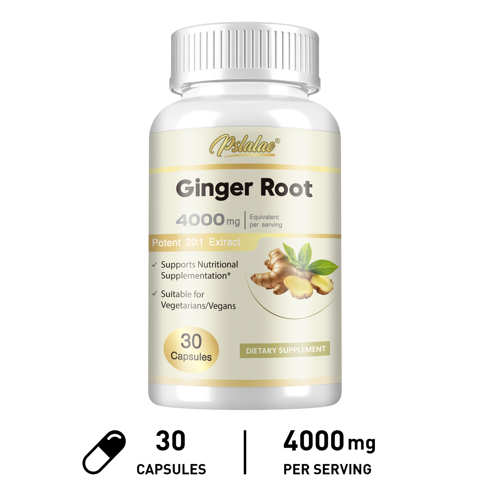 Ginger Root 4000mg - Highest Potency, Digestion, Nausea, Immune System Boost