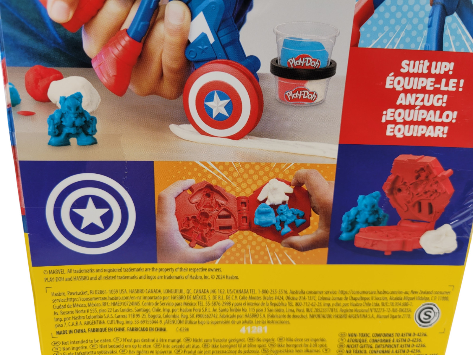 Play-Doh Marvel Captain America Bendy Action Fig + Stamping Shield + 2 Compounds
