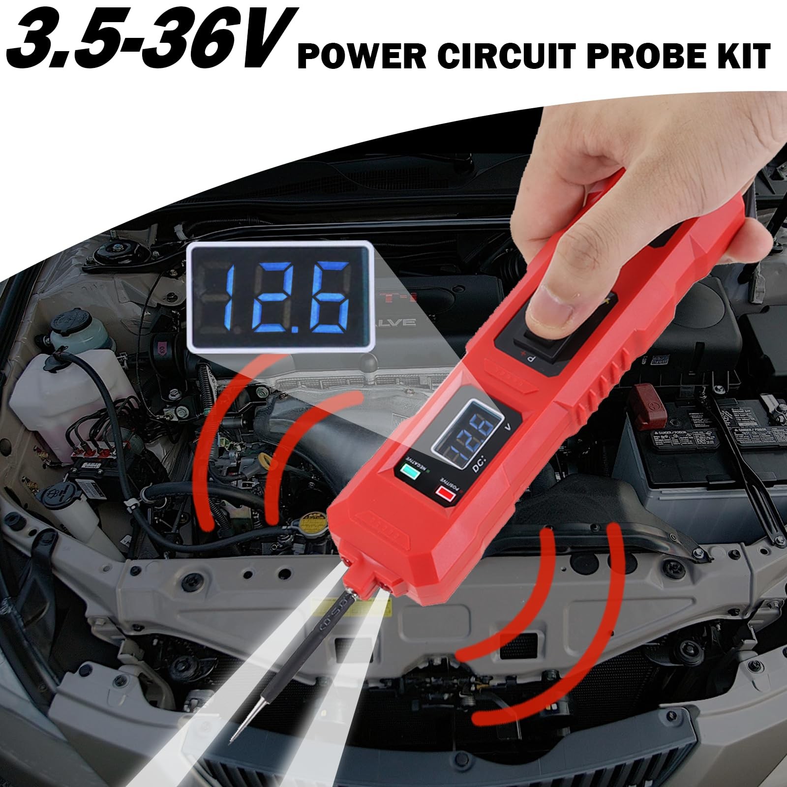 Lqito Multifunctional Car Circuit Tester Component Activation Electrical Red
