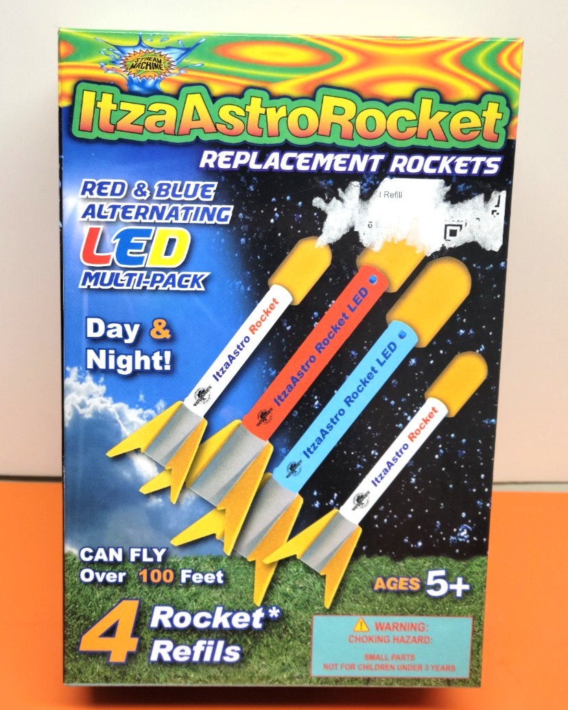 ITZA ASTRO ROCKET REPLACEMENT ROCKETS LED MULTIPACK 4 REFILLS AGES 5+ NIB