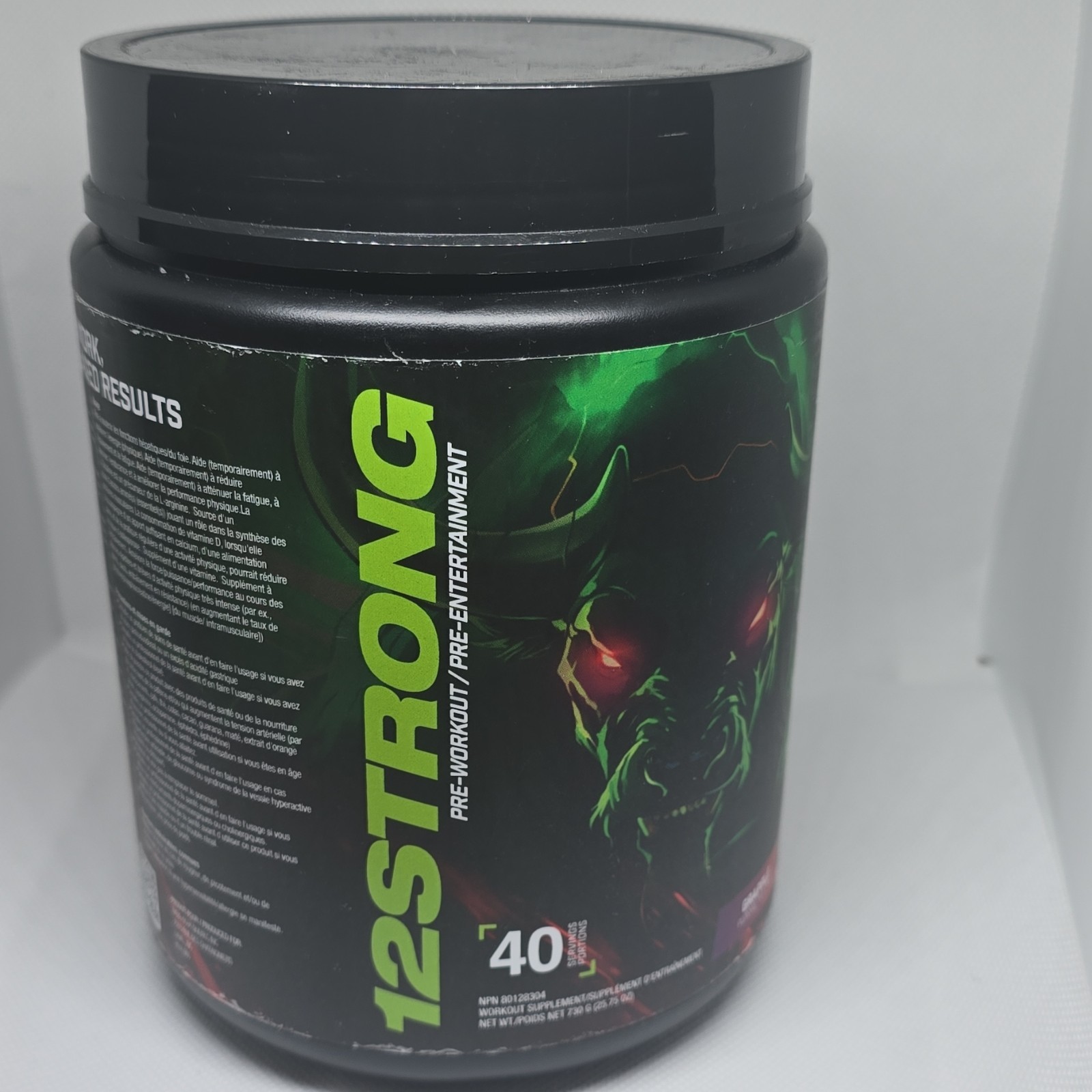 Bull Nutrition 12STRONG Pre-Workout Powder Fruit Sugar-Free 40 Servings