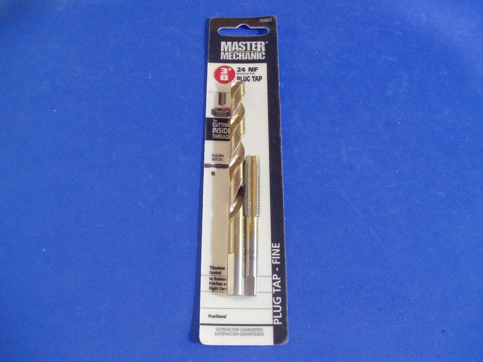 3/8 - 24 NF PLUG TAP WITH R DRILL BIT MASTER MECHANIC 789857 FINE THREAD