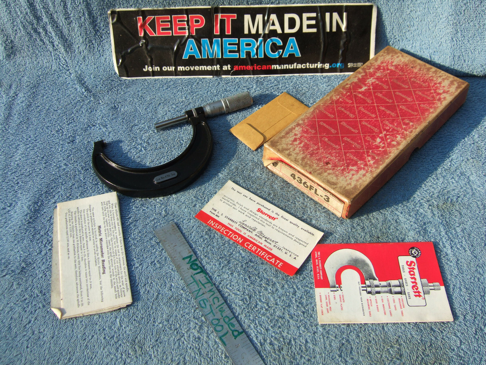 STARRETT 436FL-3 MICROMETER 2-3"  001" TOOLMAKER MACHINIST GRIND MILL INSPECT