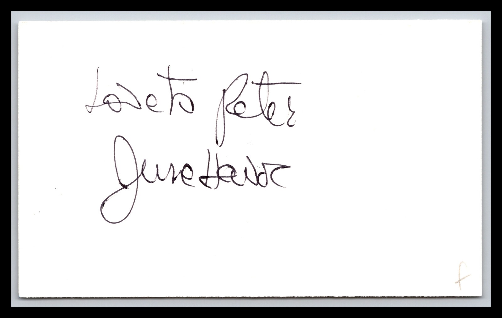 June Havoc - Actress - 3x5 Card - Signed / Autograph (f)