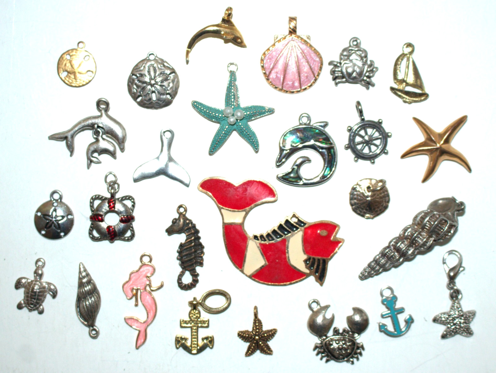 Vintage-Mod 25 Beach Ocean Sea Nautical Pendants Charms Craft Jewelry Design Lot