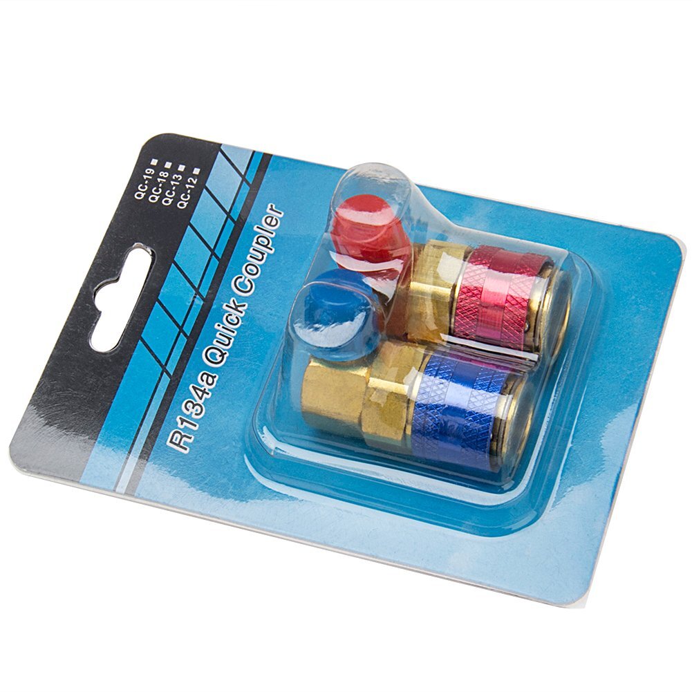 For Car AC Gauge AC High Low Side Quick Connector Adapter Fitting Coupler Kit