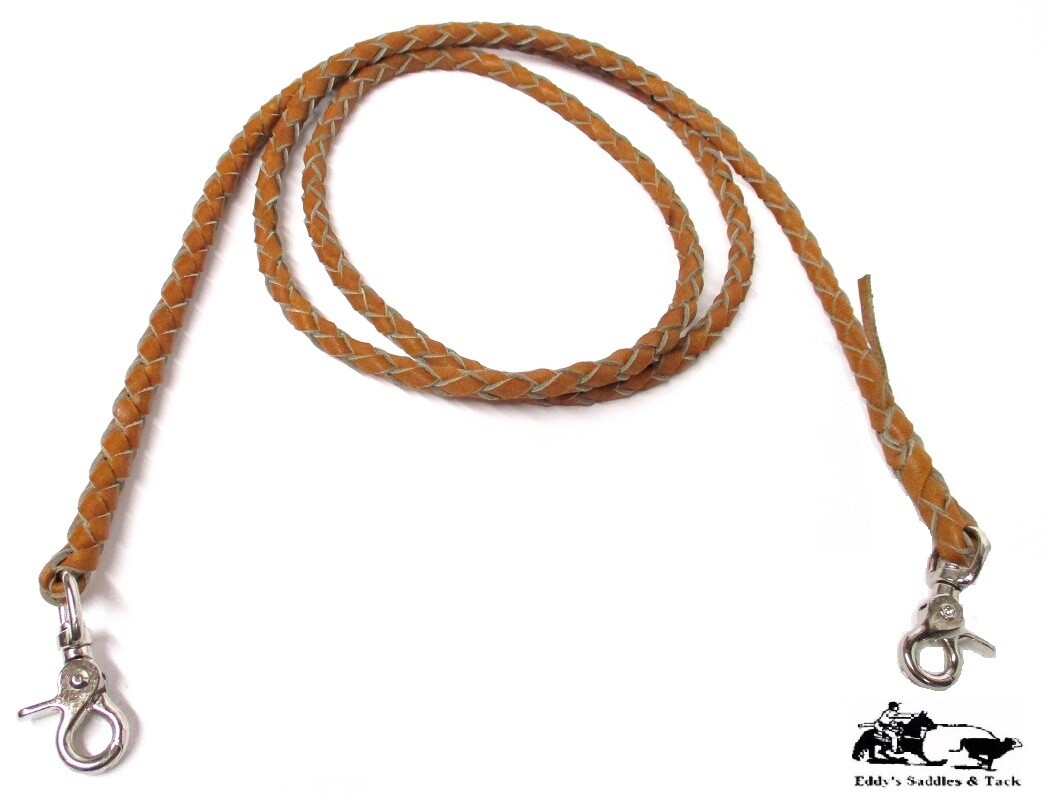 Braided Leather Roping Reins 4 Plait Medium Oil Mexico Made New Eddy's Tack