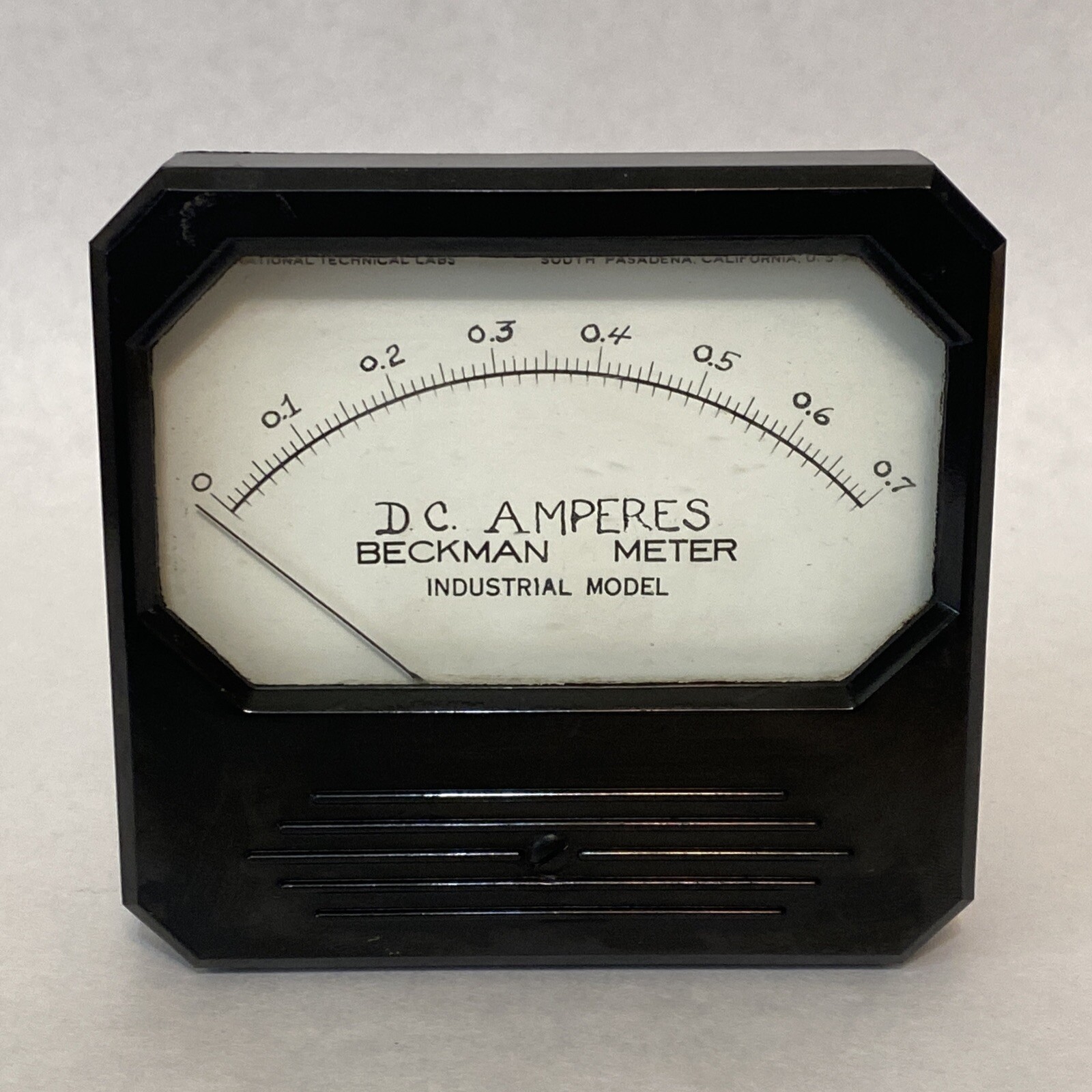 Beckman Meter DC Amperes Industrial Model Panel National Technical Labs Untested