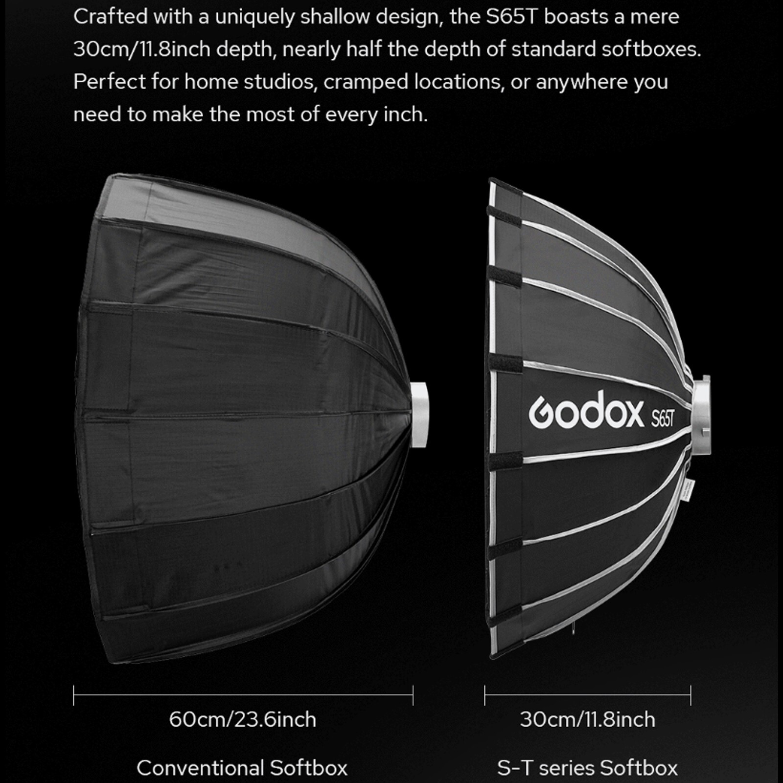 US Godox S85T 85cm Quick Release Umbrella Softbox Diffuser Fr Bowens Flash Light