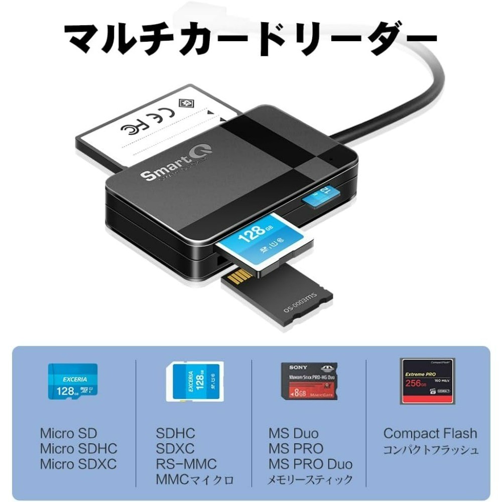 USB 3.0 Memory Card Reader Adapter for SD Micro SD MS CF Cards Compatible with