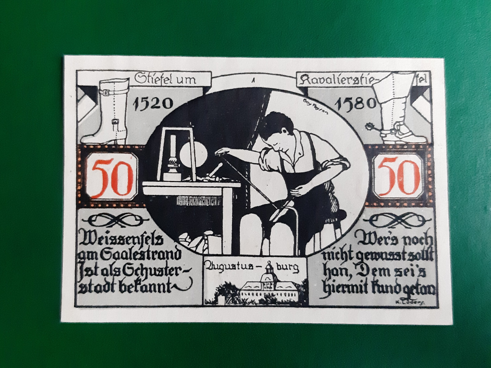 WEISSENFELS NOTGELD 50 PFENNIG 1921 EMERGENCY MONEY GERMANY BANKNOTE (24594)