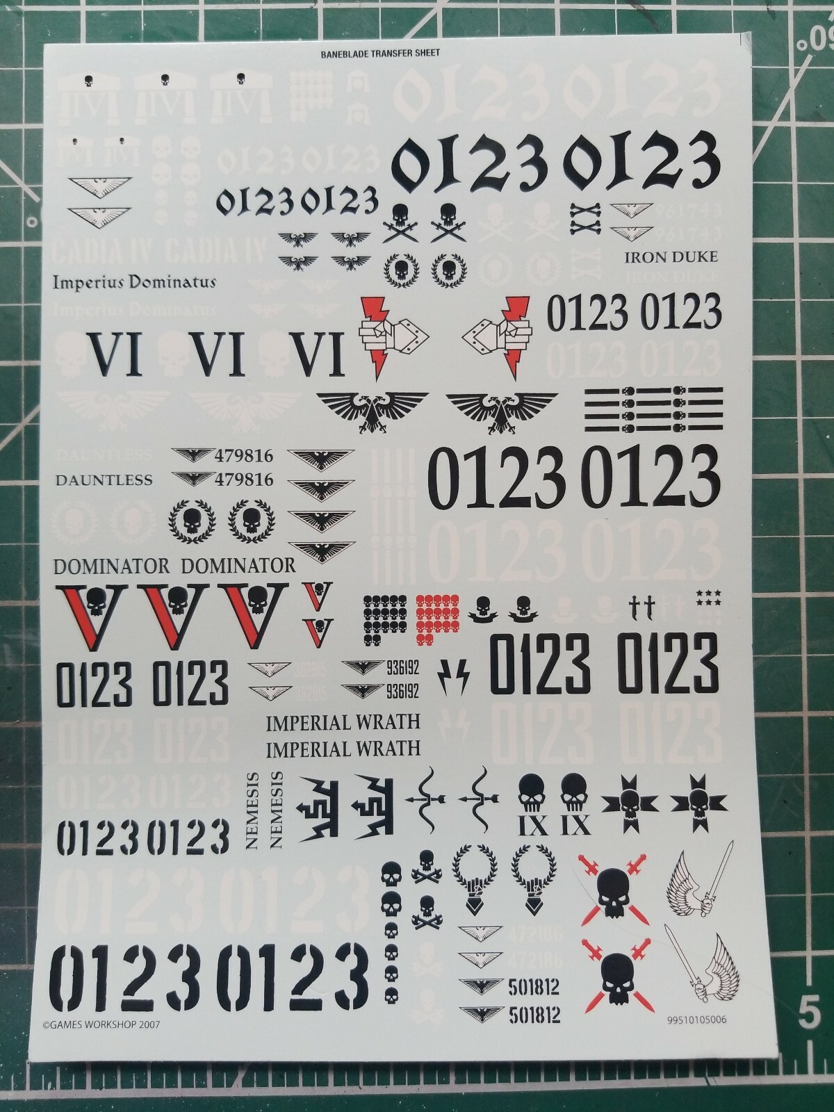 Imperial Guard Baneblade transfer sheet - Warhammer 40K