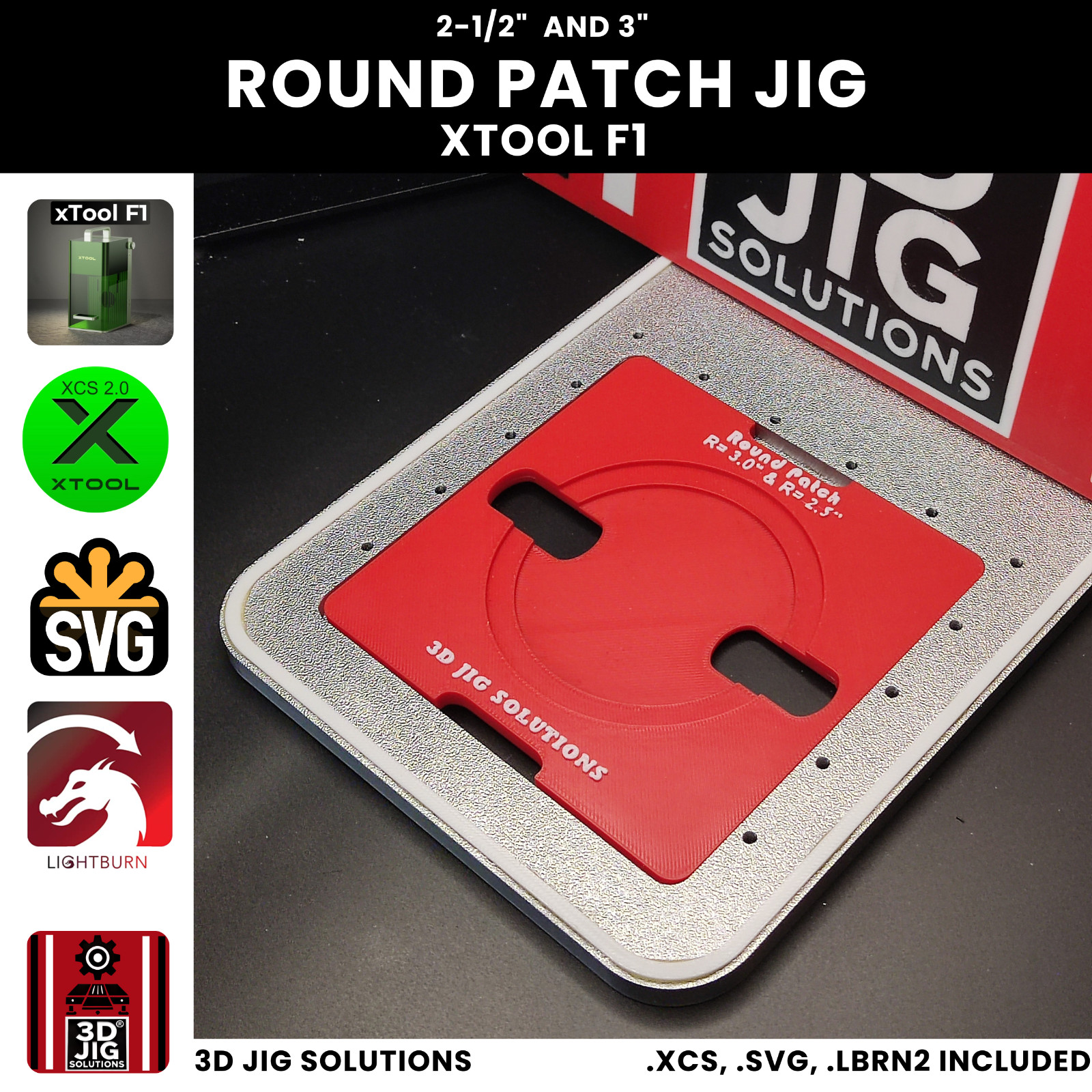 xTool F1 Round Leather Hat Patch Jig | Laser Engraving Jig, Fiber Laser Template
