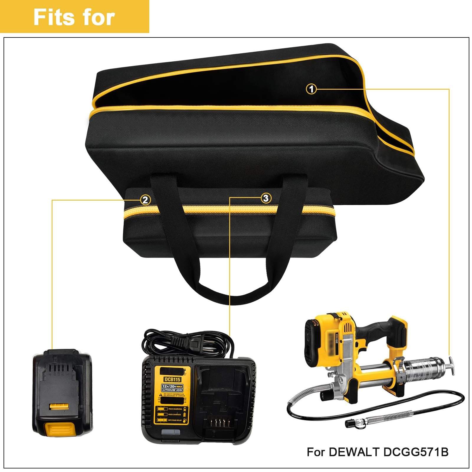 Case Compatible with Dewalt DCGG571M1/ DCGG571B 20V Max Grease Gun kit, Bare ...