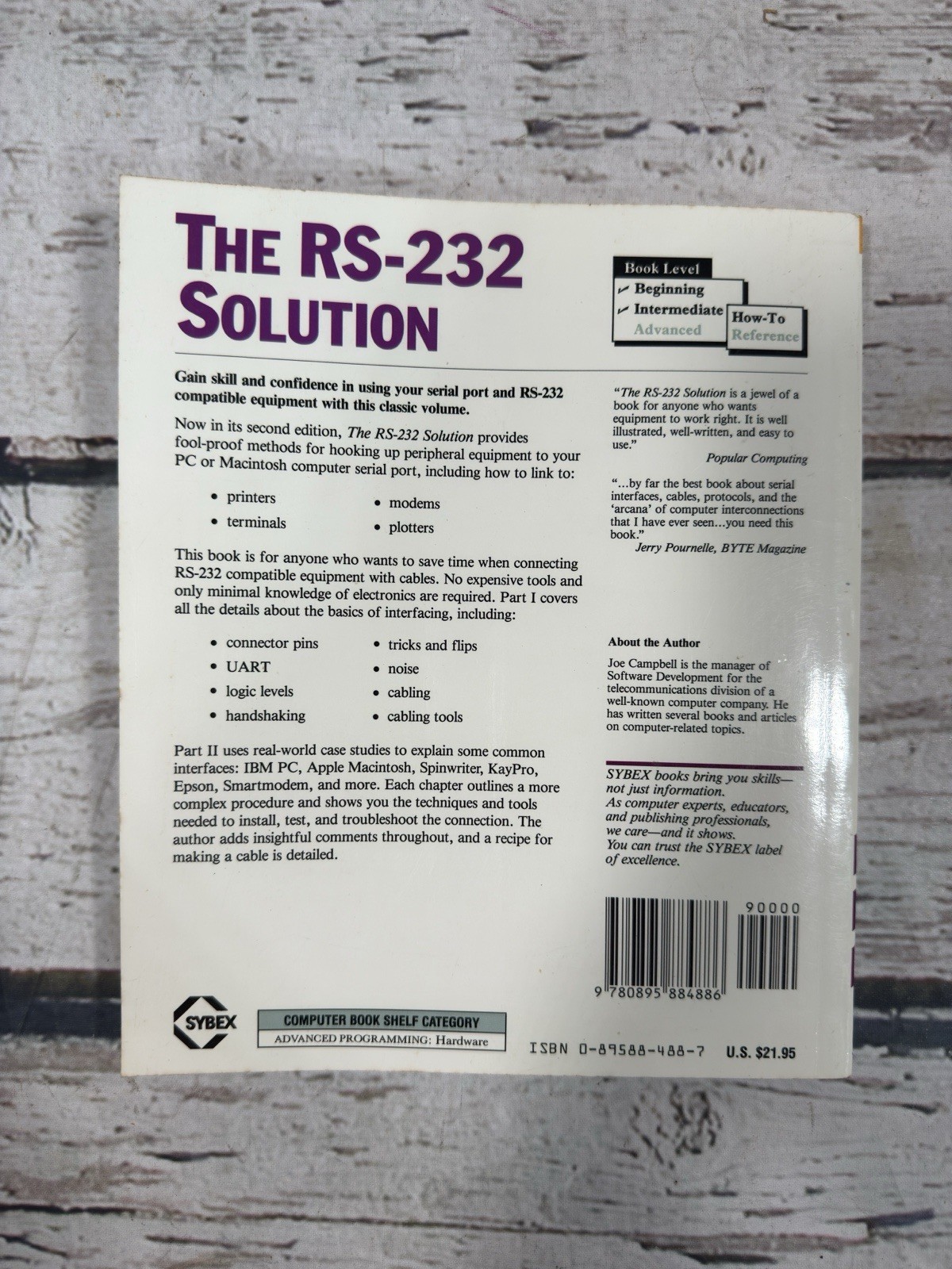 The RS-232 Solution Joe Campbell Sybex First & Section Edition Computer Book Lot