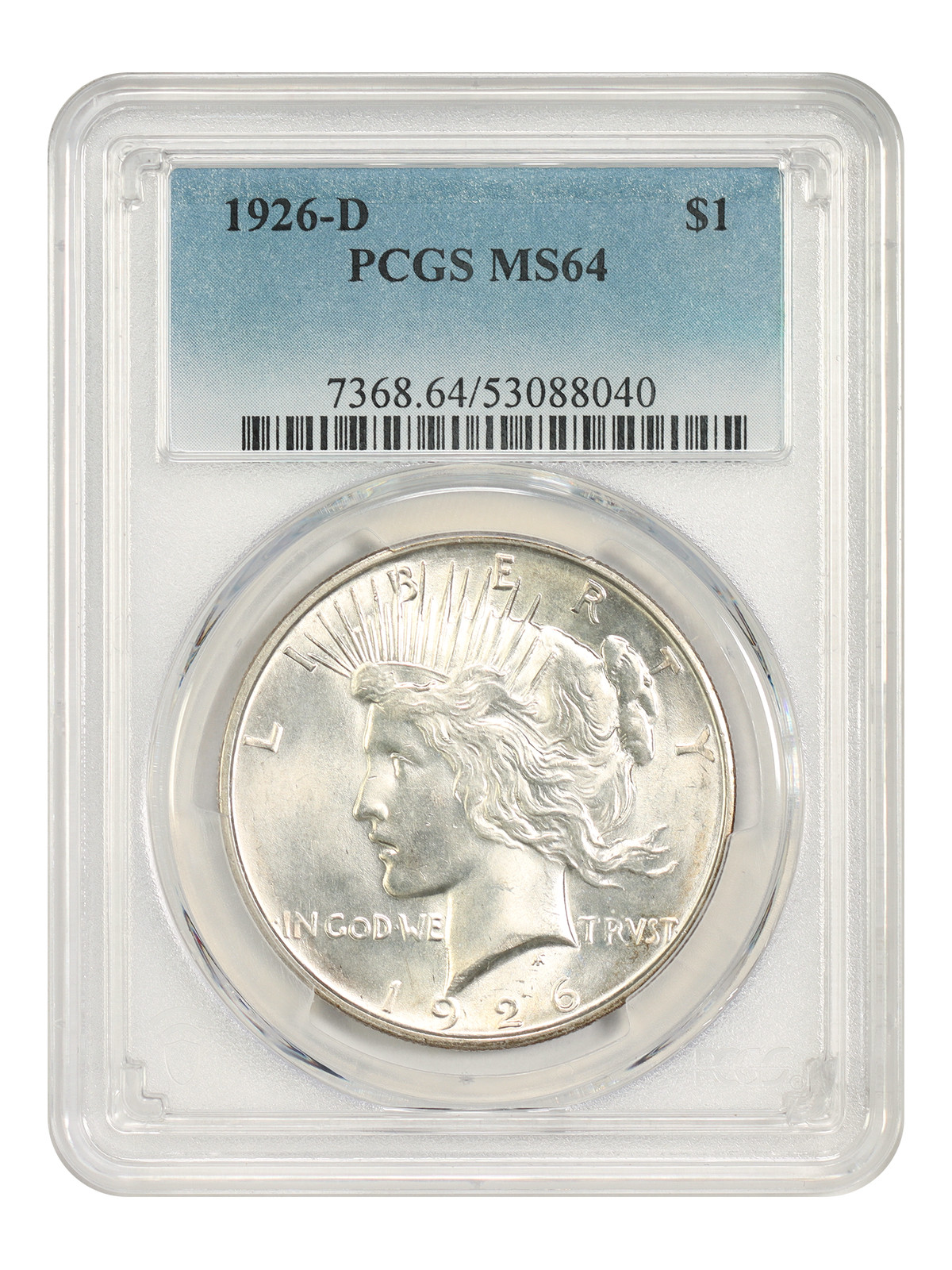 1926-D $1 PCGS MS64 - Peace Dollar - Better D-Mint