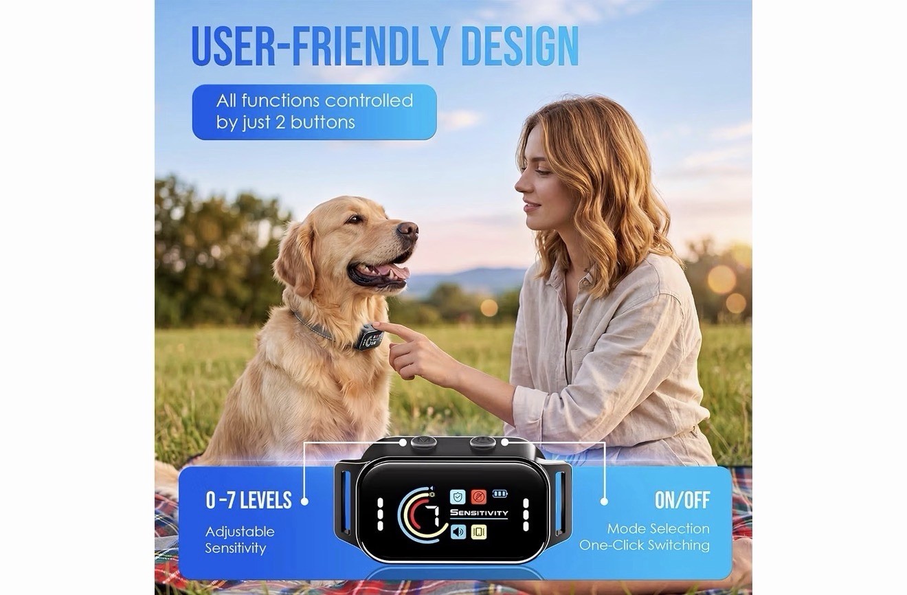 IP67 2 Pack Waterproof Rechargeable Dog Bark Collar w/ Vibration & Shock