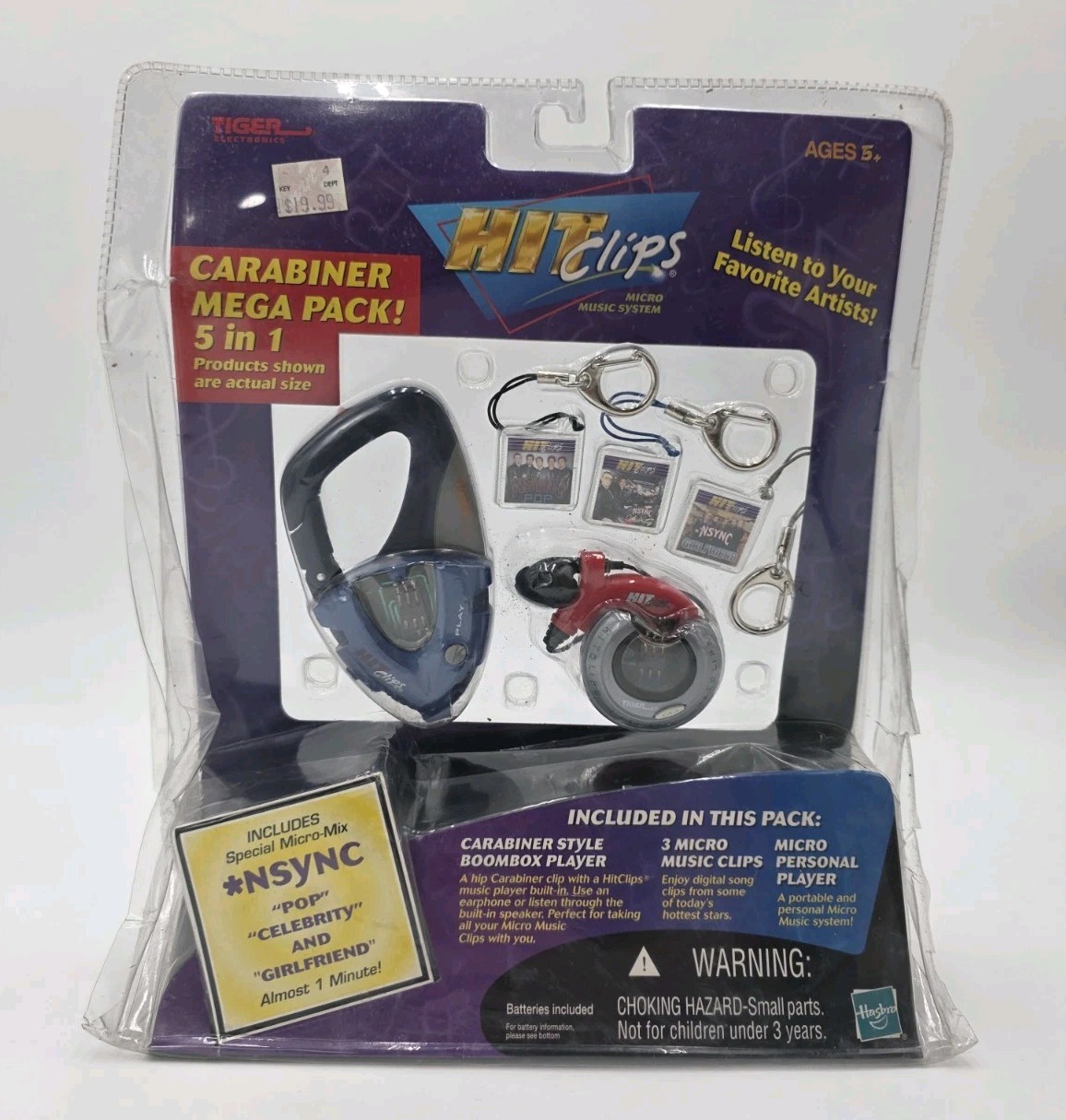RARE* Tiger Hit Clips Carabiner Mega Pack 5 In 1 NSYNC Micro Music