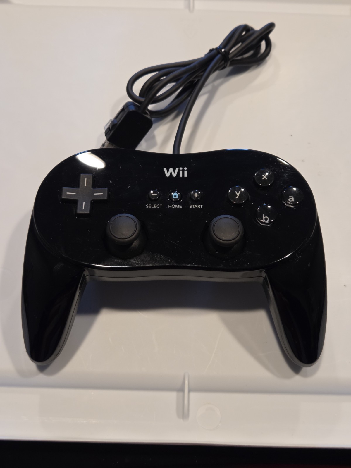 Nintendo Wii Pro Controller Classic Black RVL-005 Working VGUC