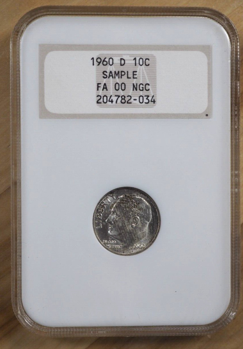 1960-D Roosevelt Dime NGC Sample Holder - Generation 4.0 Slab - FREE SHIP! G1393
