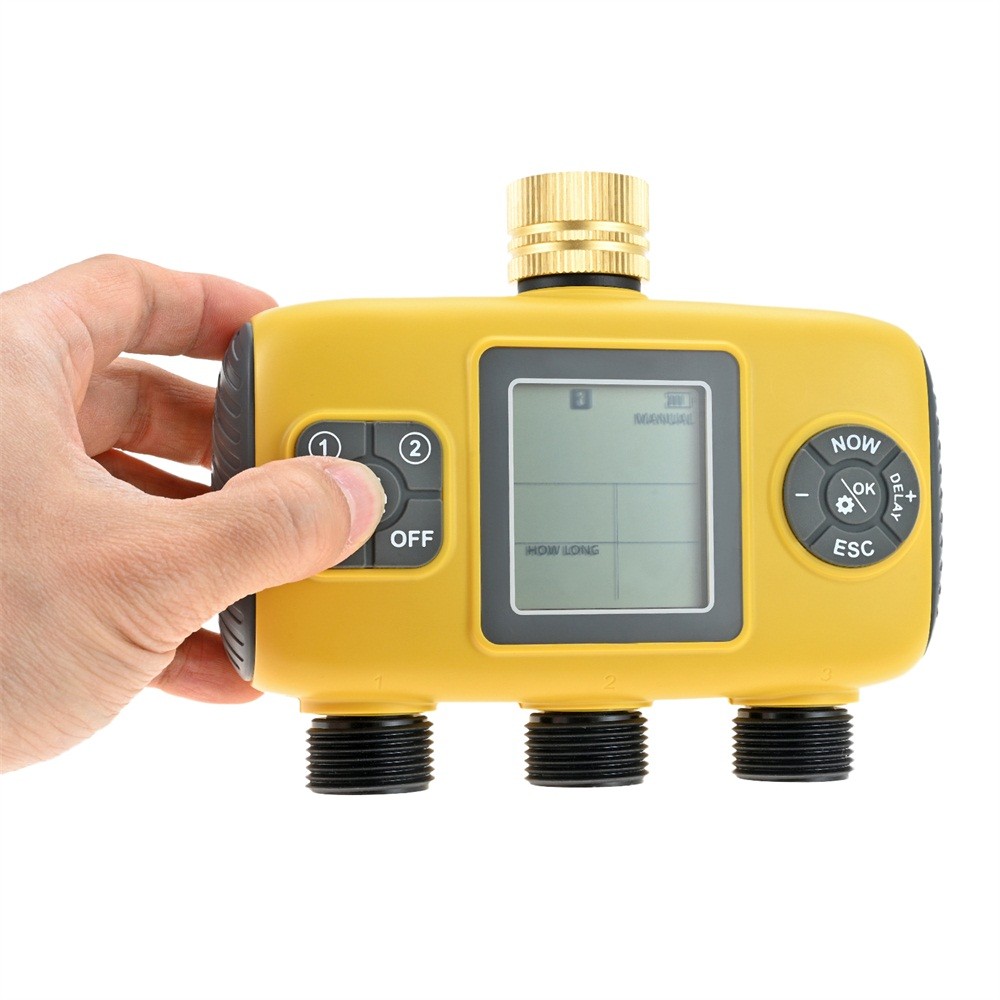 Smart Irrigation Computer 3 Zone Sprinkler Timer With Brass Inlet Hose Timer