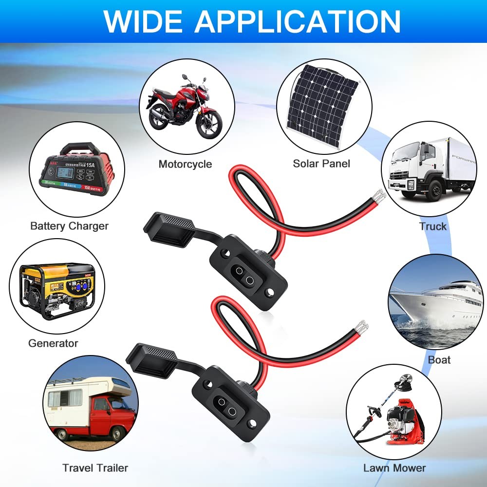 SAE Connector, Rectangular SAE Power Socket Sidewall Port, Weatherproof SAE Qui
