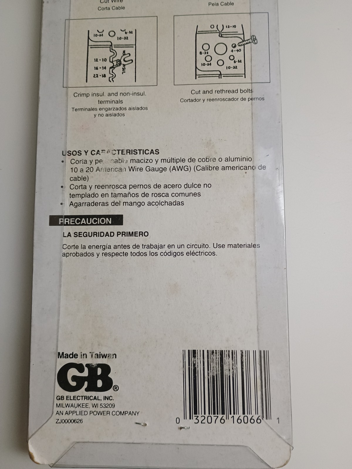 GB GARDNER BENDER GS-66 crimper and stripper multi-function 10-20 AW