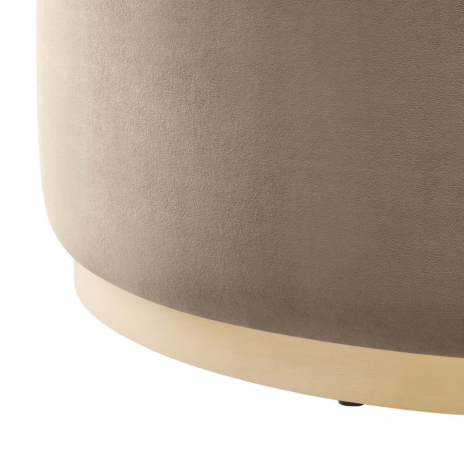 Modway Large 38" Round Performance Velvet Upholstered Ottoman
