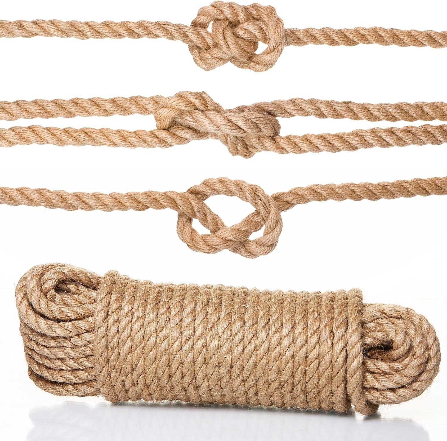 6mm Jute Twine Hemp Rope 100% Natural Jute Rope 4-ply Thick Twine String Cord