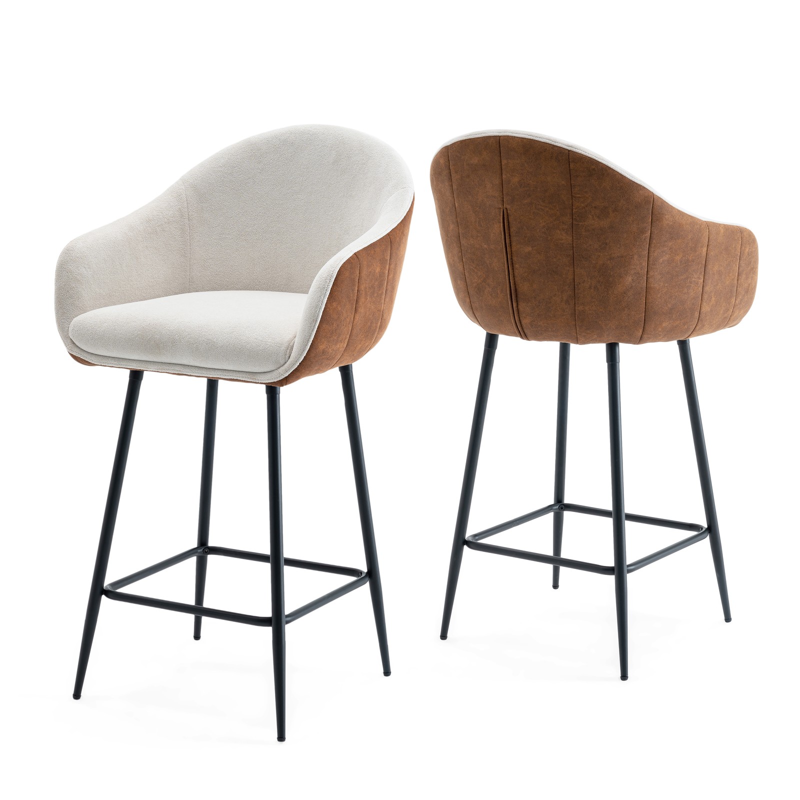 26.5'' Modern - Style counter height bar stools, with comfortable upholstery