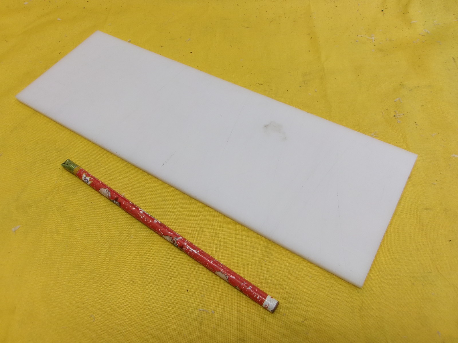 WHITE DELRIN BAR machinable plastic flat stock sheet 1/4" x 4" x 12" LONG