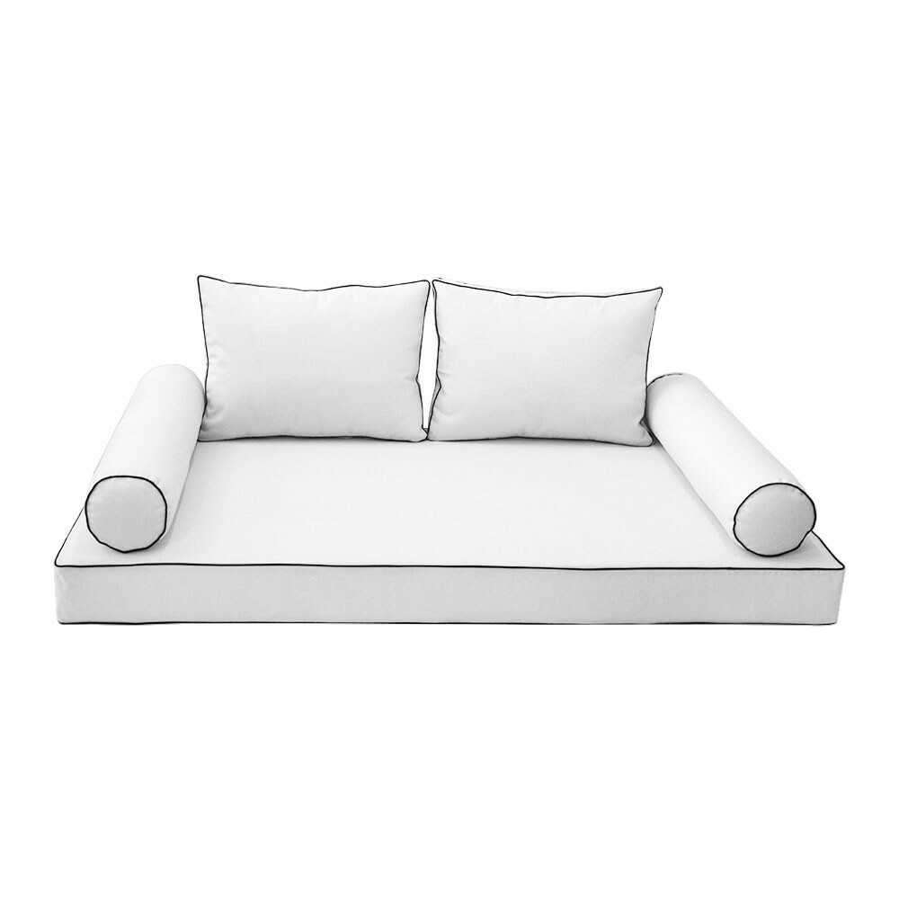 COVER ONLY-Style1 Daybed Mattress Bolster Pillow Covers Contrast Trim Crib AD106