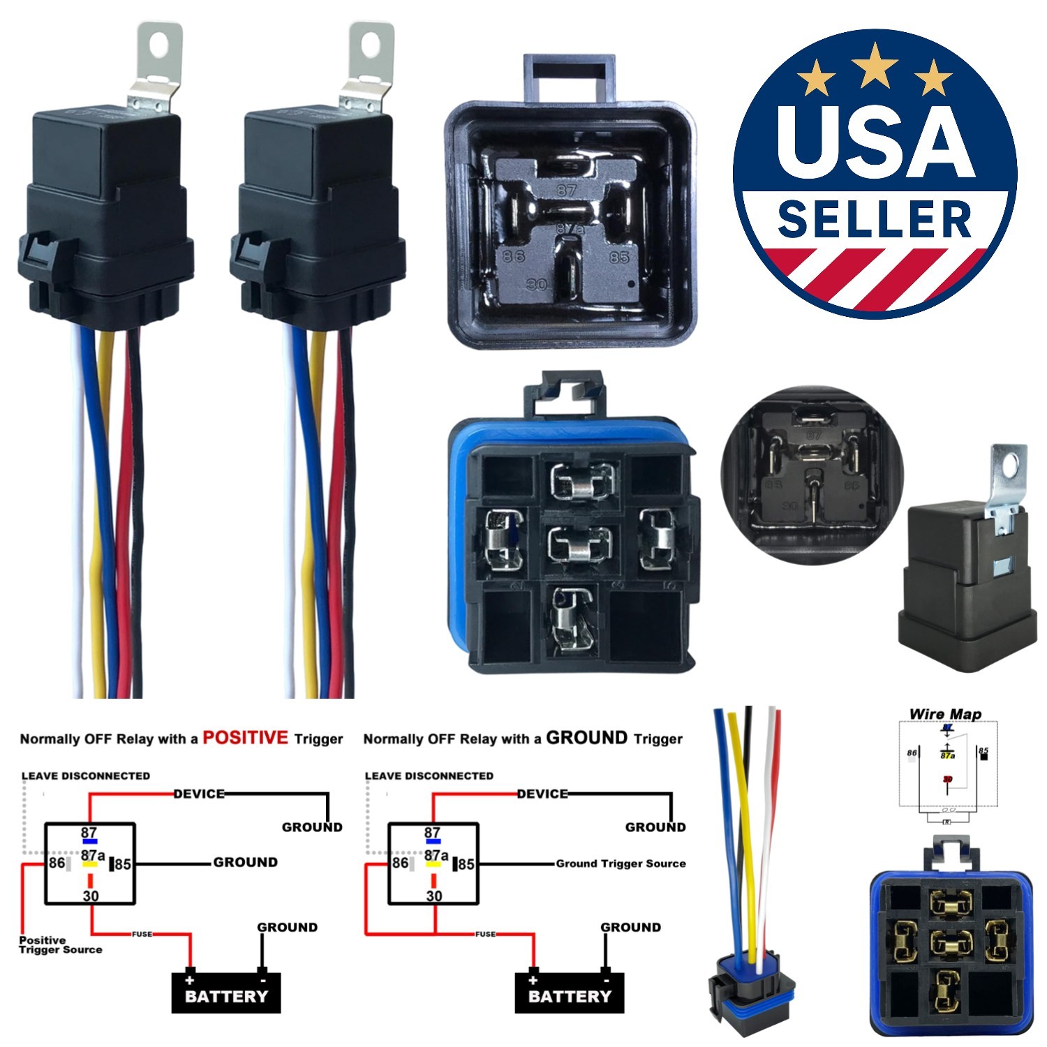 Professional Grade 12V DC 2 Pack SPDT Relay Kit - Waterproof, Automatic Use