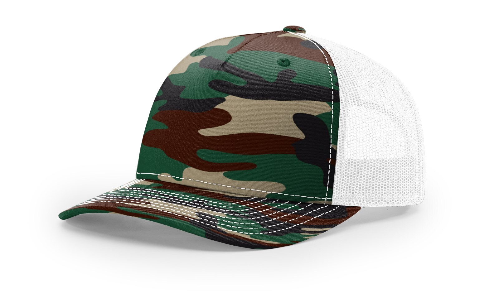 Richardson 5 Panel Trucker Cap 112FP Classic Style with Adjustable Duck Camo