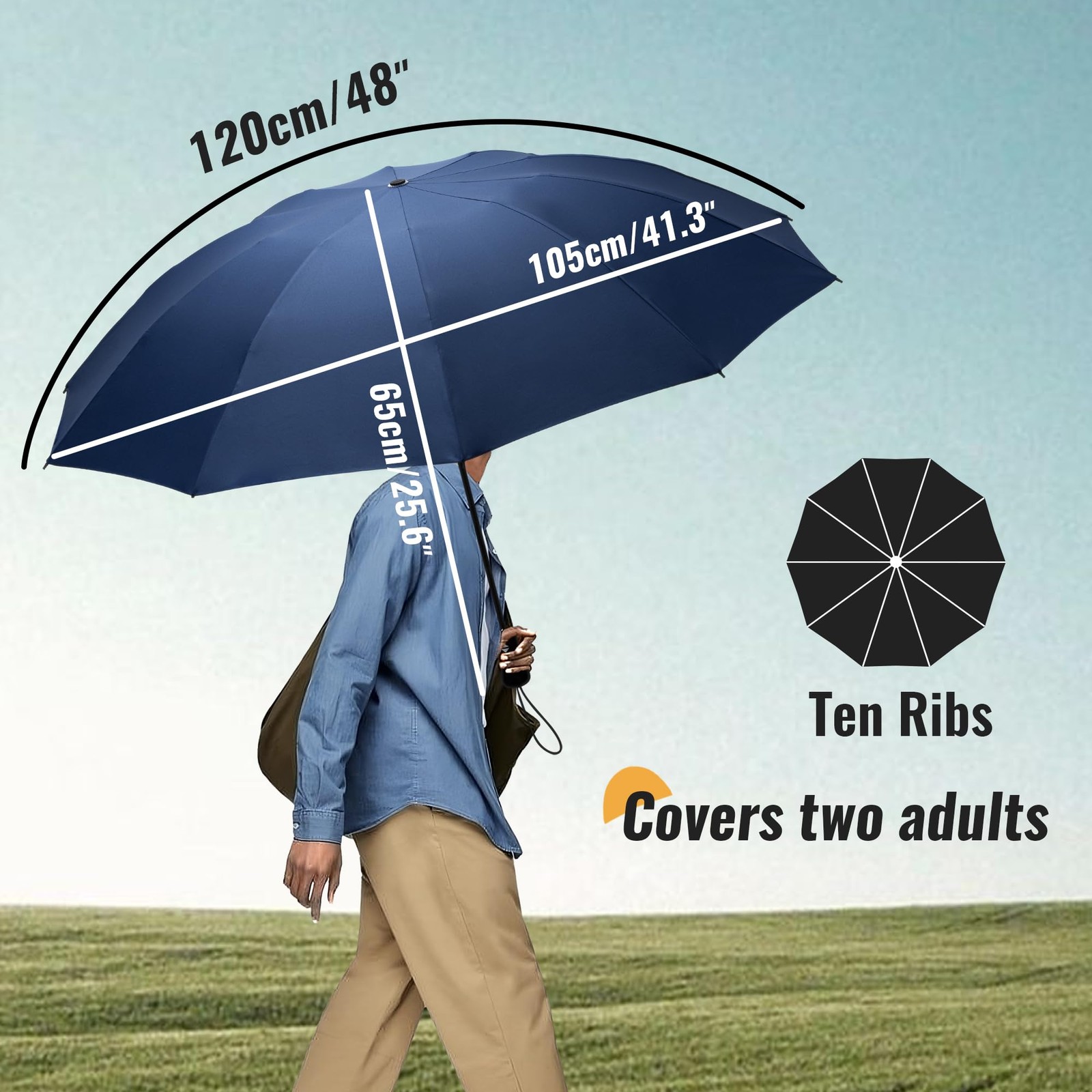 Compact Travel Umbrella Windproof Automatic Folding Rain