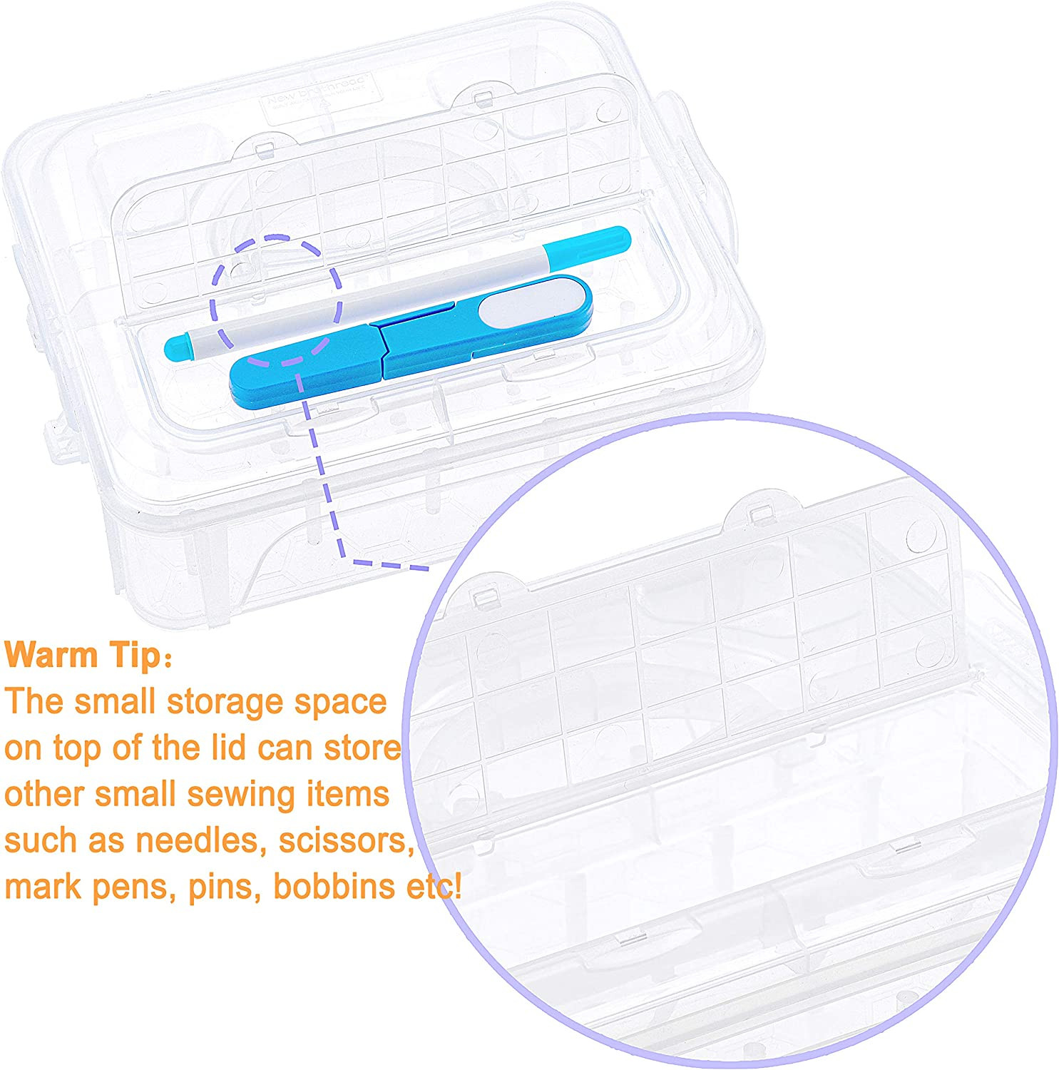 80 Spools 500M Each Embroidery Machine Thread with Clear Plastic Storage Box