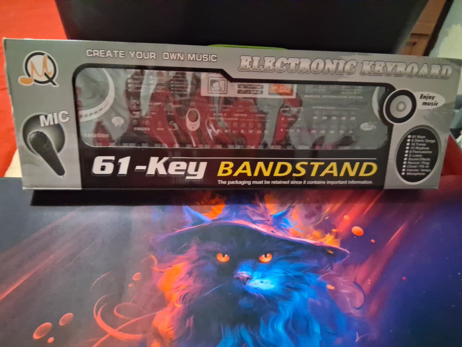New 61 Key-BANDSTAND Digital Music Electronic Keyboard w/ Mic! MQ-6106